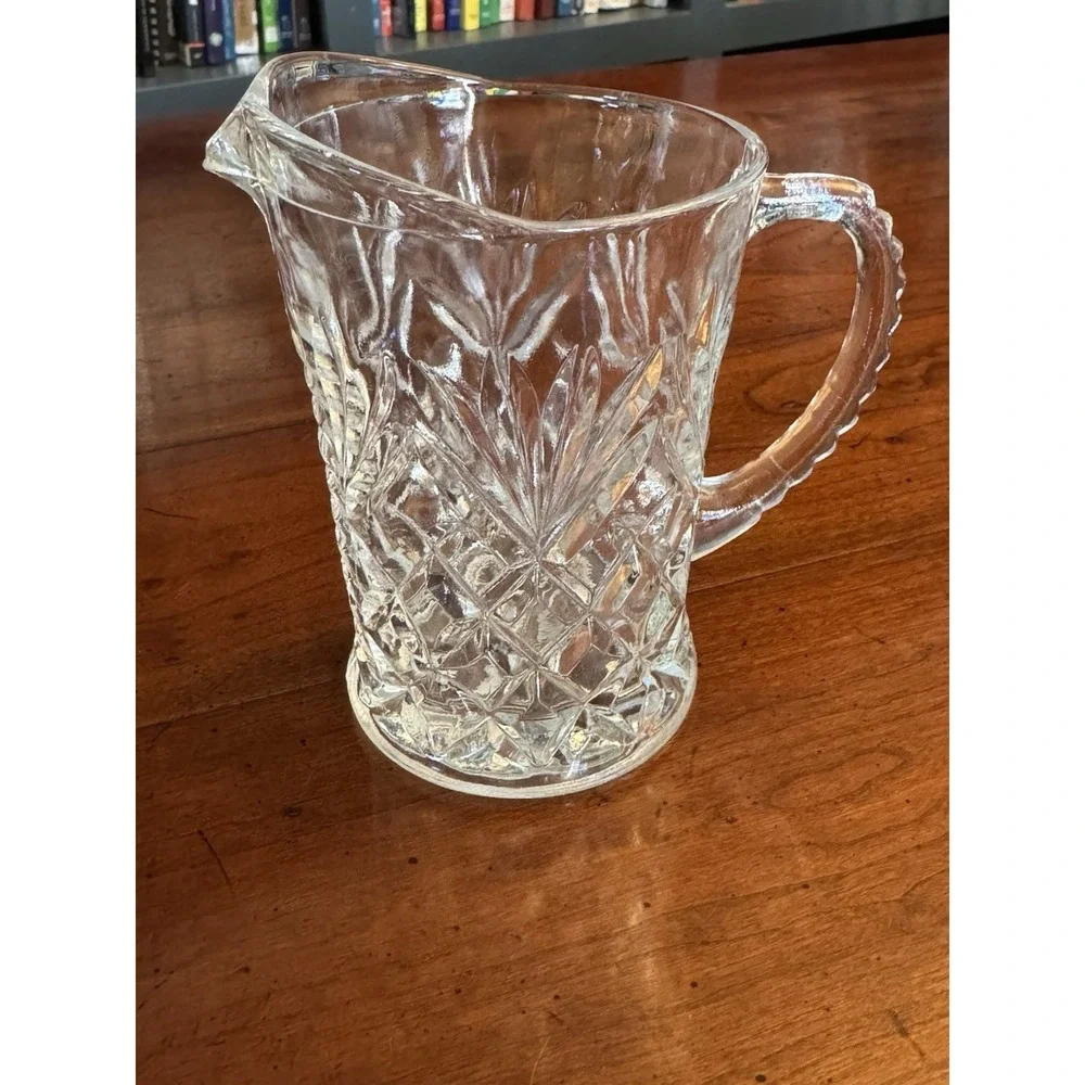 Vintage‎ Anchor Hocking Pineapple Pattern Clear Glass Small Pitcher